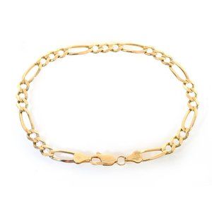 5.8mm Classic Figaro Chain 14K Yellow Gold Bracelet